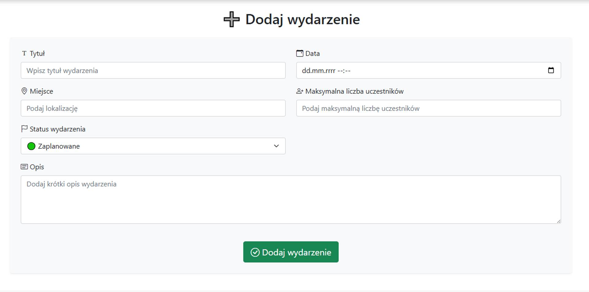 Add event view